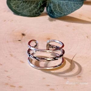 925 Sterling Silver Ring 3 Band Braid Size 6 & 7 Women's Jewelry